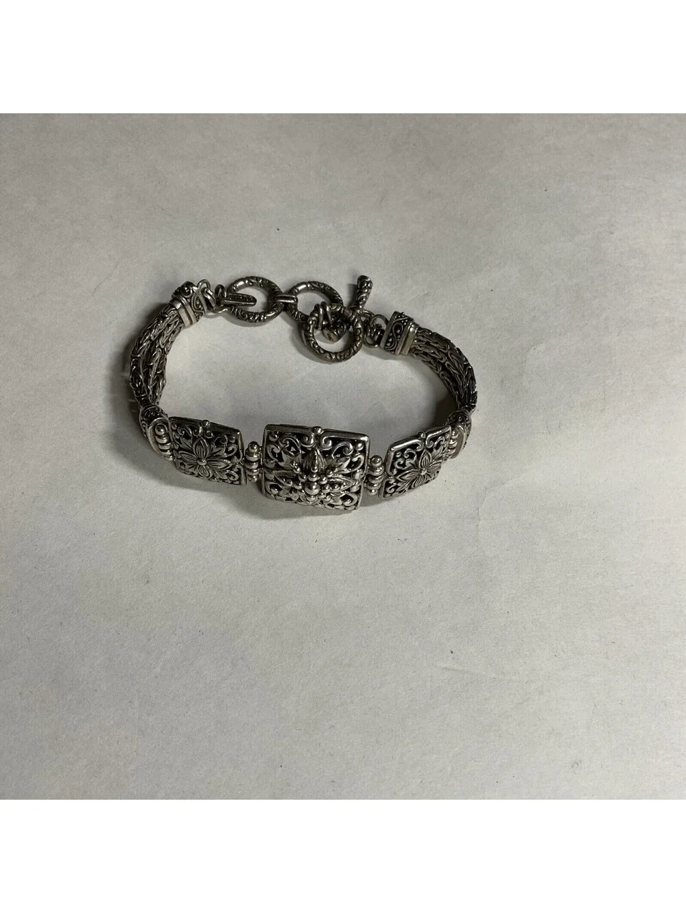 SARDA STERLING SILVER ADJUSTABLE CLASP BANGLE BRACELET